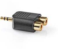 Nedis CAGP22940BKG Aranyozott jack - rca adapter | 3.5mm stereo jack dugó - 2 rca aljzat (10db) kép