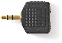 Nedis CAGP22945BKG Sztereó audio adapter | 3.5 mm Dugasz | 2 db 3.5 mm-es Aljzat | Aranyozott | kép