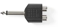 Nedis CAGP23944BK Sztereó audio adapter | 6.35 mm Dugasz | 2x RCA Aljzat | Nikkelezett | kép