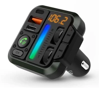 Nedis CATR2024BK Car audio fm transmitter, bluetooth kihangosító, 2xusb gyorstöltő kép