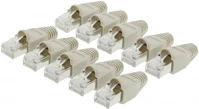 Nedis ccbw89355gy Cat 6 utp hálózati csatlakozó törésgátlóval tömör vezetékhez rj45 (8p8c) - 10 db