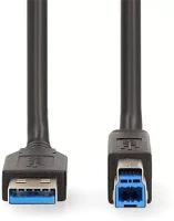 Nedis CCGB61100BK20 USB 3.2 GEN 1 USB-A Dugasz - USB-B Dugasz | 5 Gbps | Nikkelezett | 2,00 m kép