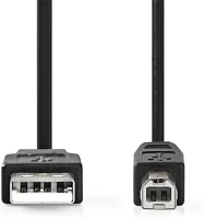 Nedis CCGL60100BK20 USB2.0 Ccgl60100bk20 usb2.0, usb a - b kábel, 480mbs, 10w, hossz 2m kép