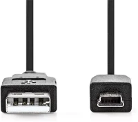 Nedis CCGL60300BK10 USB MINI-B 5P mini USB)kábel, USB 2.0  USB-A dugó  USB mini 5p dugó, 480 Mbps. 1m kép