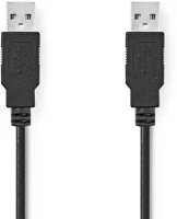 Nedis CCGP60000BK10 USB kábel | USB 2.0 | USB-A Dugasz | USB-A Dugasz | 480 Mbps | Nikkelezett | kép