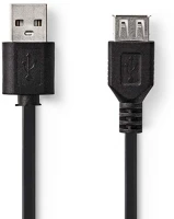 Nedis CCGT60010BK20 USB kábel | USB 2.0 | USB-A Dugasz | USB-A Aljzat | 5.5 W | 480 Mbps | kép