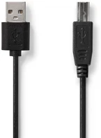 Nedis CCGT60100BK10 USB kábel | USB 2.0 | USB-A Dugasz | USB-B Dugasz | 7.5 W | 480 Mbps | kép