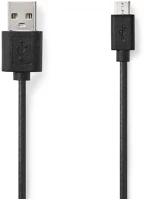 Nedis CCGT60500BK10 USB kábel | USB 2.0 | USB-A Dugasz | USB Micro-B Dugasz | 7.5 W | 480 Mbps | kép