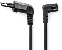 Nedis CEGL11055BK20 Tápkábel | Euro Férfi | IEC-320-C7 | Szögben | Döntött Bal | kép