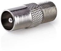 Nedis CSGB41954ME Műholdas és antenna adapter | F Aljzat | IEC (Koax) Dugasz | Nikkelezett | kép