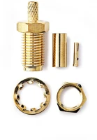 Nedis CSGP02901GD SMA Connector | Egyenes | Aljzat | Aranyozott | 50 Ohm | Bilincs | Bemenő kép
