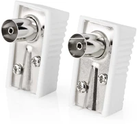 Nedis CSGP40920WT IEC (koax) csatlakozó | Szögben | Aljzat | Nikkelezett | 75 Ohm | Csavar | kép