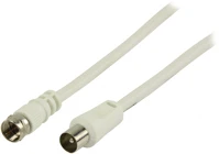 Nedis CSGP41800WT20 Koax - f kábel | antenna kábel | koax dugó - f dugó | 2 m | fehér kép