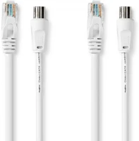 Nedis CSGP4500WT30 75 Ohm | Dupla Szigeteléssel | 3.00 m | Kerek | PVC | Fehér | Boríték kép