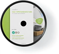 Nedis CSGR4500WT1000 IEC (koax) CAT6 kombi kábel orsón | RG58 | 75 Ohm | Dupla Szigeteléssel | kép