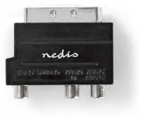 Nedis CVBW31902AT SCART adapter | SCART Dugasz | S-Video Female / 3x RCA Aljzat | Nikkelezett | kép