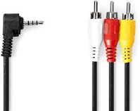 Nedis CVGL22400BK20 Audio kábel 2 m 3.5mm 3 x rca fekete kép
