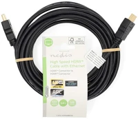 Nedis CVGL34060BK50 ultra HD HDMI kábel, HDMI dugó - dugó, 4K@60Hz, ARC, 18 Gbps, aranyozott kép