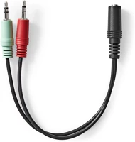 Nedis DB 3,5 mm-es dugasz | nikkelezett | 0.20 m | kerek | fekete | doboz kép