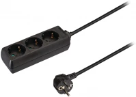 Nedis EXSO315F1BK Hálózati 3-as elosztó - 3x 1,5 mm2 - 1,5m - fekete kép