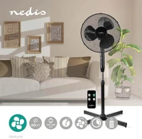 Nedis FNST15CBK40-2 Álló Ventilátor | Átmérő: 400 mm | 3-sebességes | Oszcilláló | 40 W kép
