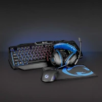 Nedis GCK41100BKES Gaming Combo Kit | 4-in-1 | Billentyűzet, fejhallgató, egér és egérpad | kép