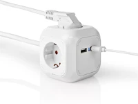 Nedis H05VV-F 3G1.5MM² | FEHÉR Elosztó | földelt csatlakozó / f típus (cee 7/7) | 4 utas | 1.50 m | 3680 kép