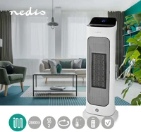 Nedis HTFA20WT Álló kerámia PTC fűtőtest távirányítóval és időzítővel, fehér kép