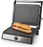 Nedis KAGR141FSR Kagr141fsr kontaktgrill, 2000 w, 29 x 23 cm, inox kép