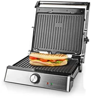 Nedis KAGR151FSR Kagr151fsr kontaktgrill, 2000 w, 29 x 23 cm, inox kép