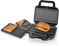 Nedis KAMG110FBK Elektromos grill -  gofri és szendvicssütő - 700 w kép