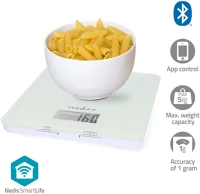 Nedis KASC800WTW Smartlife konyhai mérleg | bluetooth® | műanyag / üveg | fehér kép