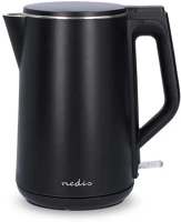 Nedis KAWK361EBK Duplafalú  fekete vízforraló - 1.5 liter - 2200 w kép
