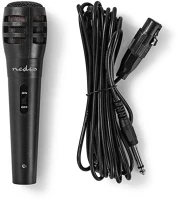 Nedis MPWD15BK dinamikus mikrofon, 5m levehető kábel, 80Hz-12kHz,  600 Omh, 75dB, utazó kép