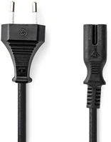 Nedis PCGB11040BK20 Tápkábel | Euro Férfi | IEC-320-C7 | Egyenes | Egyenes | Nikkelezett | 2 kép