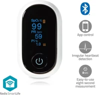 Nedis SPO2 Smartlife pulzoksziméter | bluetooth | oled kijelző | auditív riasztás / kép