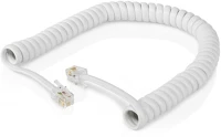 Nedis TCGP90100WT20 Spirál telefonkábel - rj10 - 2 m - fehér kép
