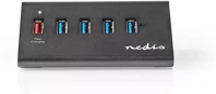 Nedis USB-ÁRAMELLÁTÁSÚ | 5 GBPS | 5X USB Usb hub | usb micro-b aljzat | usb-a aljzat | 5-port port(s) | qc3.0 / usb 3 kép