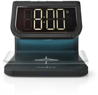 Nedis WCACQ10W1BK Alarm clock wireless charger | Qi szabványú | 5 / 7.5 / 10 W | USB-A Aljzat kép