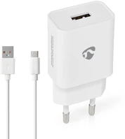 Nedis WCHAC242AWT töltés funkció | 1x 2.4 A A | Kimenő csatlakozók száma: 1 | USB-A | USB kép