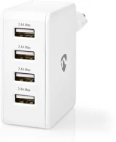 Nedis wchau481awt Hálózati USB töltő 4 USB port fehér