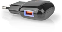 Nedis WCQC301ABK funkció | 1x 3.0 A | Kimenő csatlakozók száma: 1 | USB-A | Nincs Kábel kép