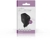 Nedis WGCHA100WBK töltő 100 w, gan, pd3.0, qc 2,5 / 3,0 / 5,0 a, kimenetek száma: 3, usb-a / kép