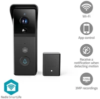 Nedis WIFICDP21BK telefon), 3mp full hd 1296p, felhőtárhely / microsd foglalat, akkumulátor kép