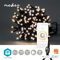 Nedis WIFILX01W100 Wifi fényfüzér - meleg fehér - 100 led - 10 m - smartlife kép