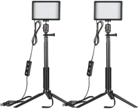 Neewer B07T8FBZC2 Zc-10s 2 db-os led lámpa készlet + szűrők + állvány kép