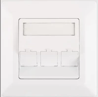 Nikomax NMC-PL80X80-3PA-WT Fali aljzat kerettel, 80x80mm, 3 portos, fehér kép