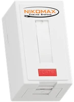 Nikomax NMC-WO1SE2-FT-ST-WT Falon kívüli doboz, cat6 keystone betéttel, stp, 1 portos kép