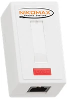 Nikomax NMC-WO1UD2-WT Falon kívüli fali doboz, cat5e keystone betéttel, utp, 1 portos kép