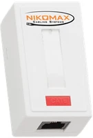 Nikomax NMC-WO1UE2-WT Falon kívüli fali doboz, cat6 keystone betéttel, utp, 1 portos kép